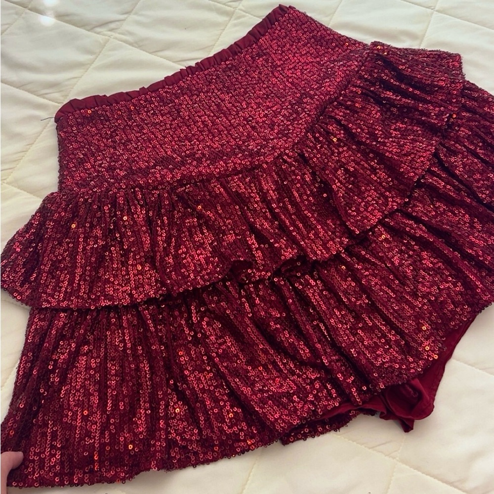 Garnet Gameday Sequin Skirt